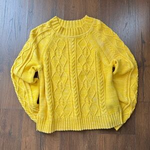 GAP Sunny Yellow Cable Knit Sweater